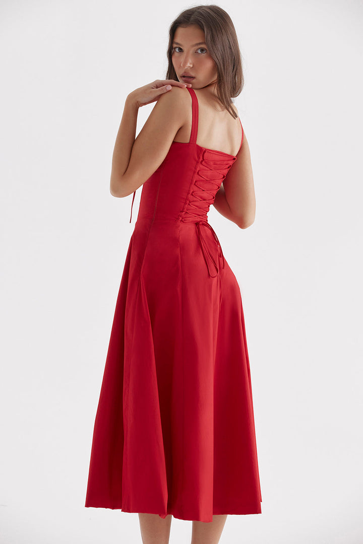 Damen Bustierkleid mit floralem Muster, tailliert geschnitten. Elegantes Frühlingskleid, ideal für Abend & Party.