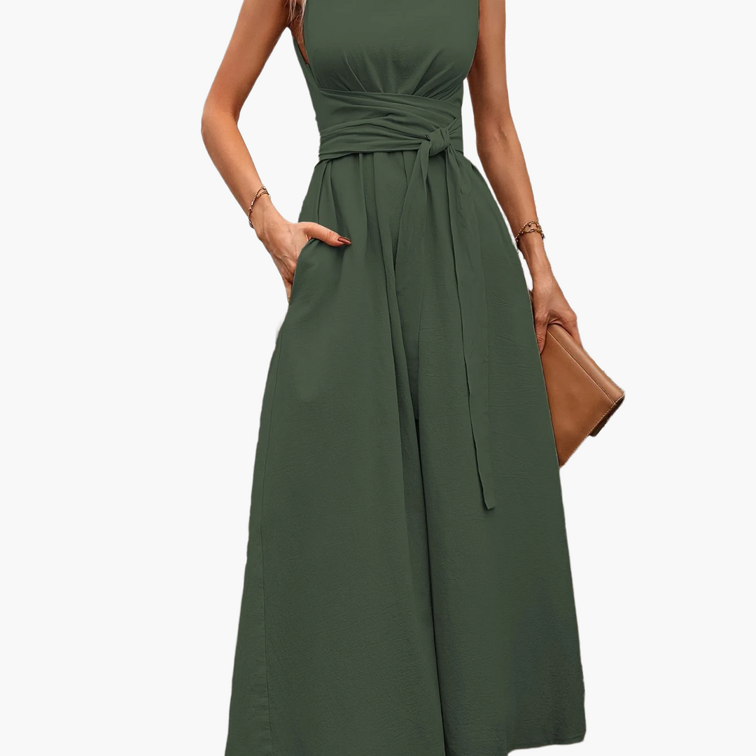 Damen Jumpsuit ärmellos, ideal als Freizeitmode oder elegantes Party-Outfit.