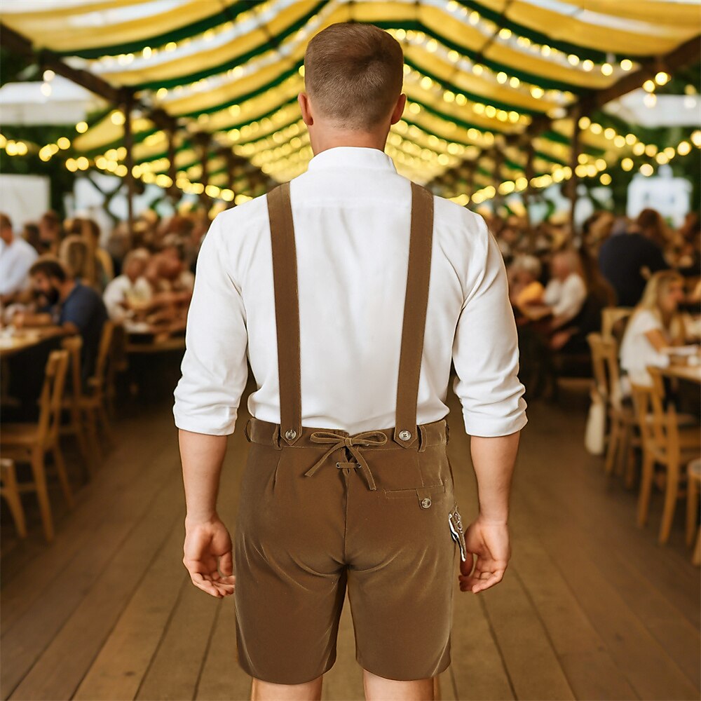 Authentische bayerische Trachten Lederhose für Herren mit detailreicher Stickerei. Klassische Festmode.