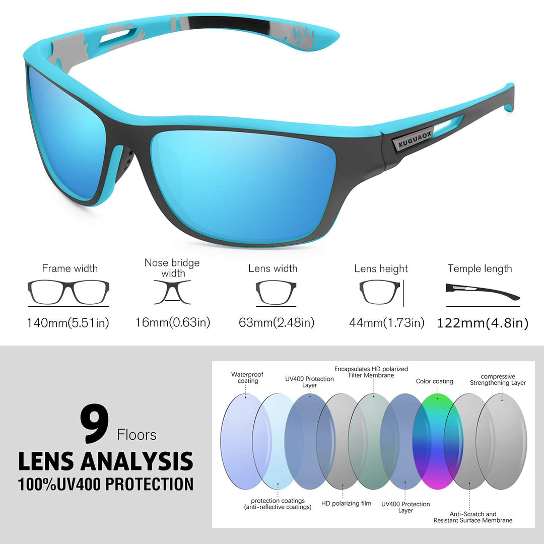 Ganzjährige, wasserfeste Unisex Sport-Sonnenbrille mit effektivem Blendschutz für Komfort und klare Sicht.