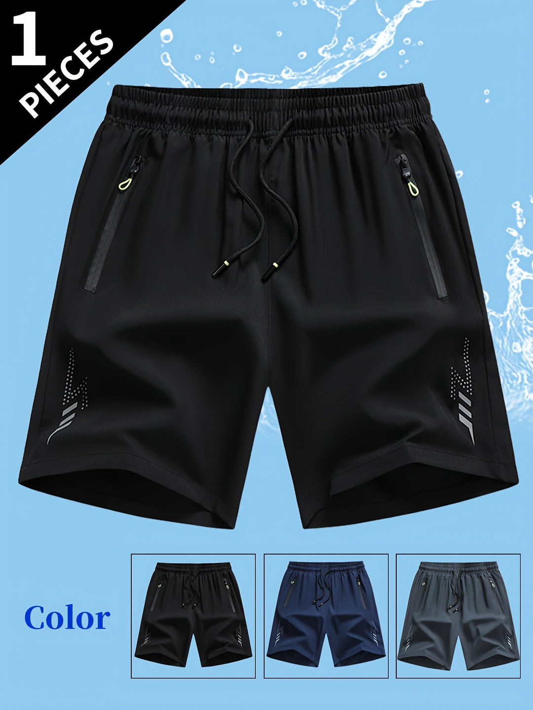 Herren Fitnessshorts mit Reißverschlusstaschen, atmungsaktiv. Perfekt für Training, Workout & Alltag.