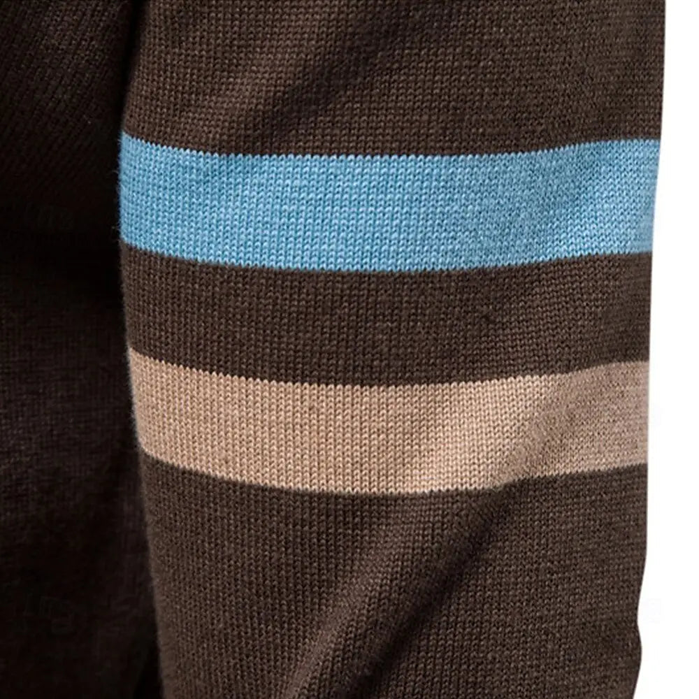 Orange Herren Strickjacke mit Stehkragen & Reißverschluss, modische Übergangsjacke für Herren.