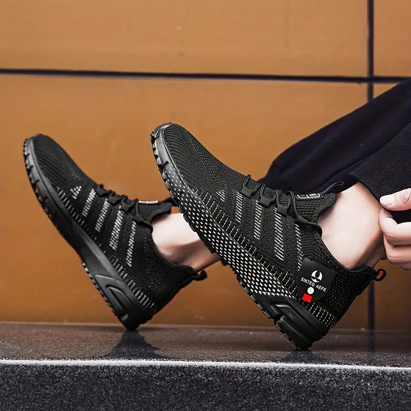 Vorderansicht der gedämpften Herren-Hybrid-Sneakers, perfekt für aktive Männer.