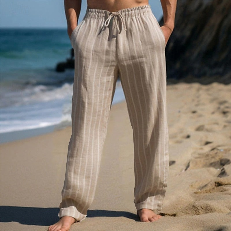 Leichte, atmungsaktive Herren Sommerhose. Bequemer Elastikbund, lockere Passform für Sport & Alltag. Ideal für heiße Tage.