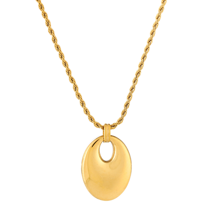 Luxuriöse Damen Statement Halskette in Gold, wasserfest, hypoallergen & aus hochwertigem Edelstahl für besondere Anlässe.