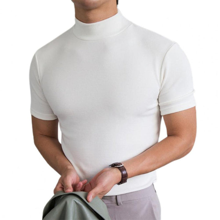 Komfortables Herren Langarmshirt mit Rundhals, vielseitiges Unifarben-Shirt für Herbsttage und jeden Tag.