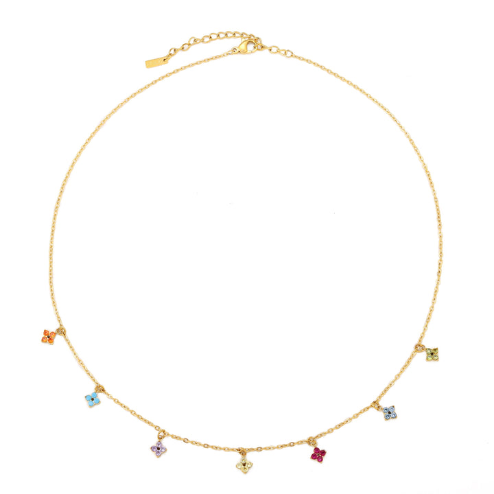 Filigrane Choker Halskette für Damen mit Blumen & Zirkonia. Erhältlich in Gold und Silber. Edler Schmuck.