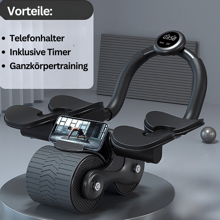 Dynamisches Core-Training mit dem CoreRoller Max; optimales Fitnessgerät für Muskelaufbau & Ab Roller Übungen zu Hause.
