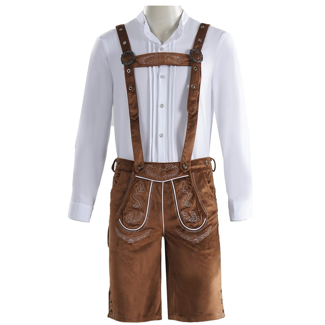 Traditionelles Herren Trachtenhemd, rot-weiß kariert aus Leinen. Ideal für Oktoberfest Outfits.