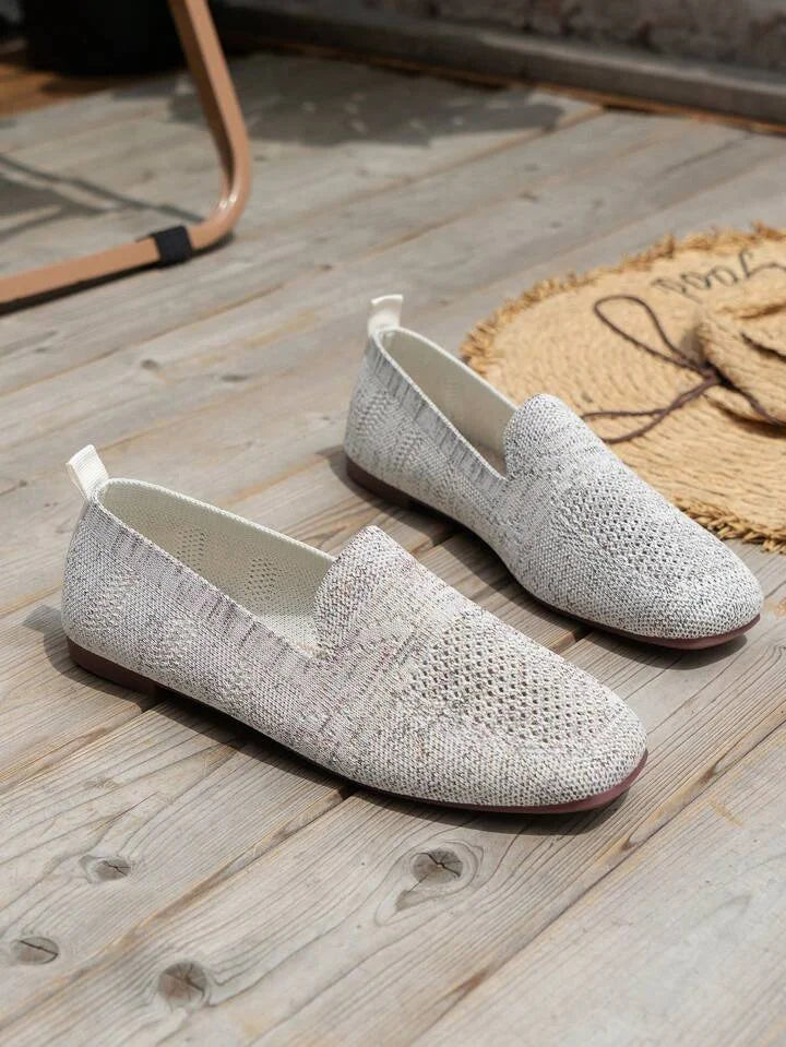 Orthopädische Antirutsch-Ballerinas Isabella: Bequeme Damen Strick-Schuhe, atmungsaktiv & elegant für den Alltag.