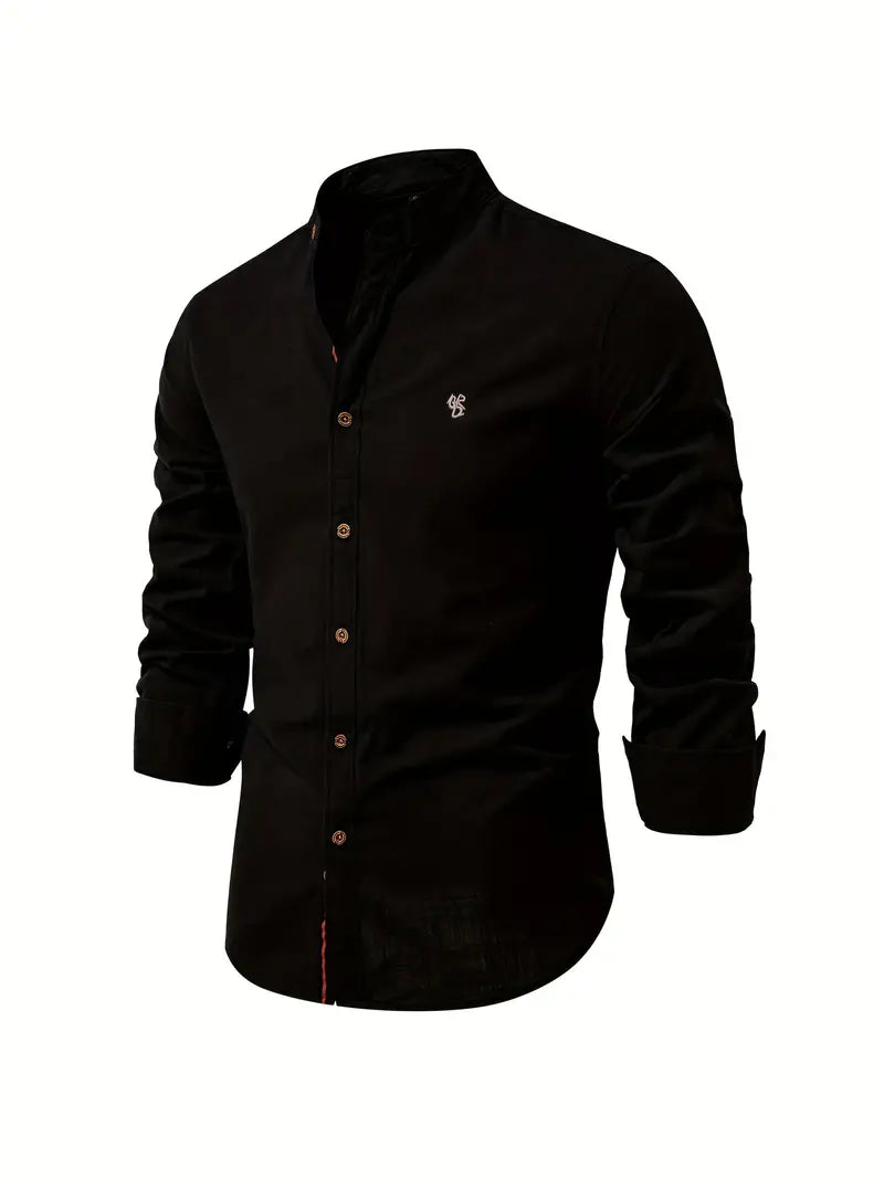 Smart Casual Herren Hemd, Knopfleiste, Langarm, stilvolles Design für Frühling.
