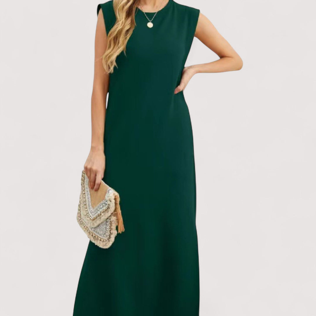 Bequemes, leichtes Damen Maxikleid A-Linie, ärmellos. Fließendes Sommerkleid, perfekt für warme Tage.