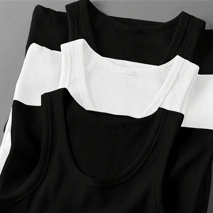 Herren Sport-Tanktop Set für das Fitnessstudio, geripptes Activewear Muskelshirt, klassisch & modern.