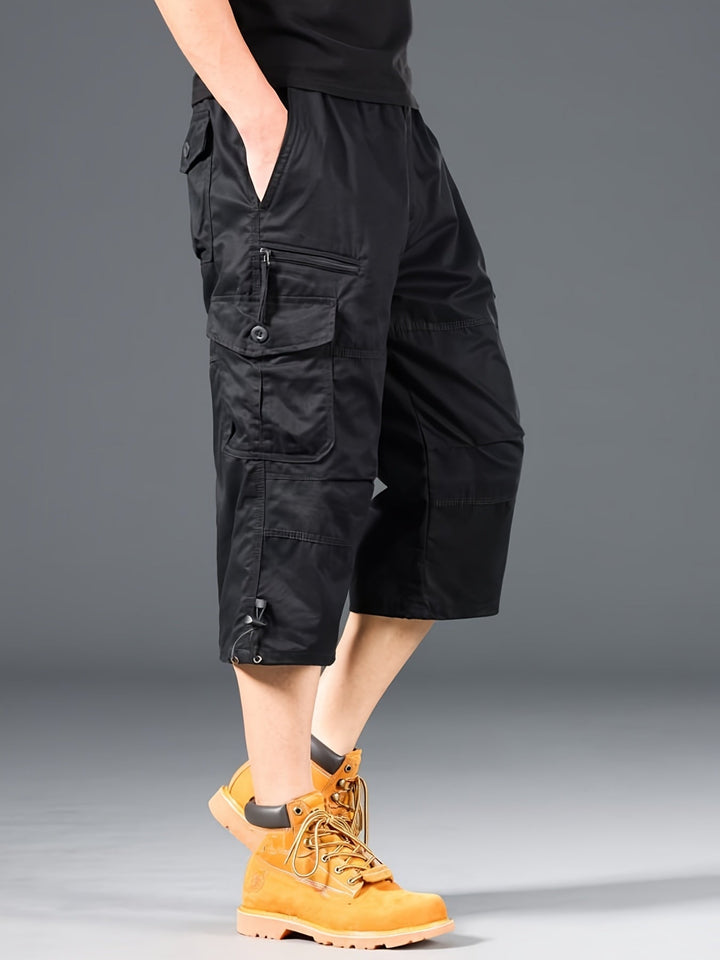 Modische Herren Bermudas im Cargo-Stil, extra lang & funktional für Outdoor.