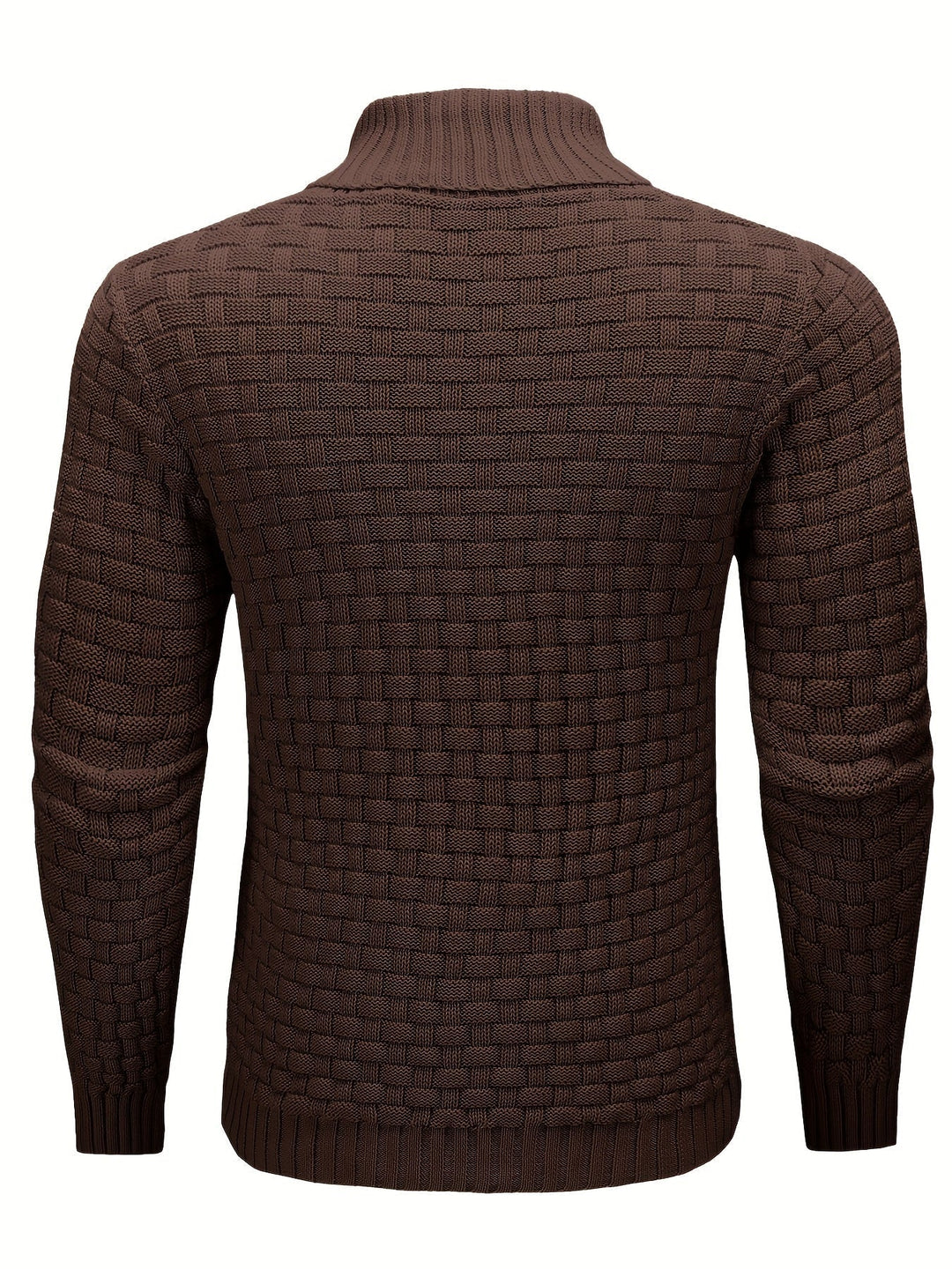Vielseitiger Herren Strickpullover. Schalkragen, Waffelstruktur, bequem für Männer.