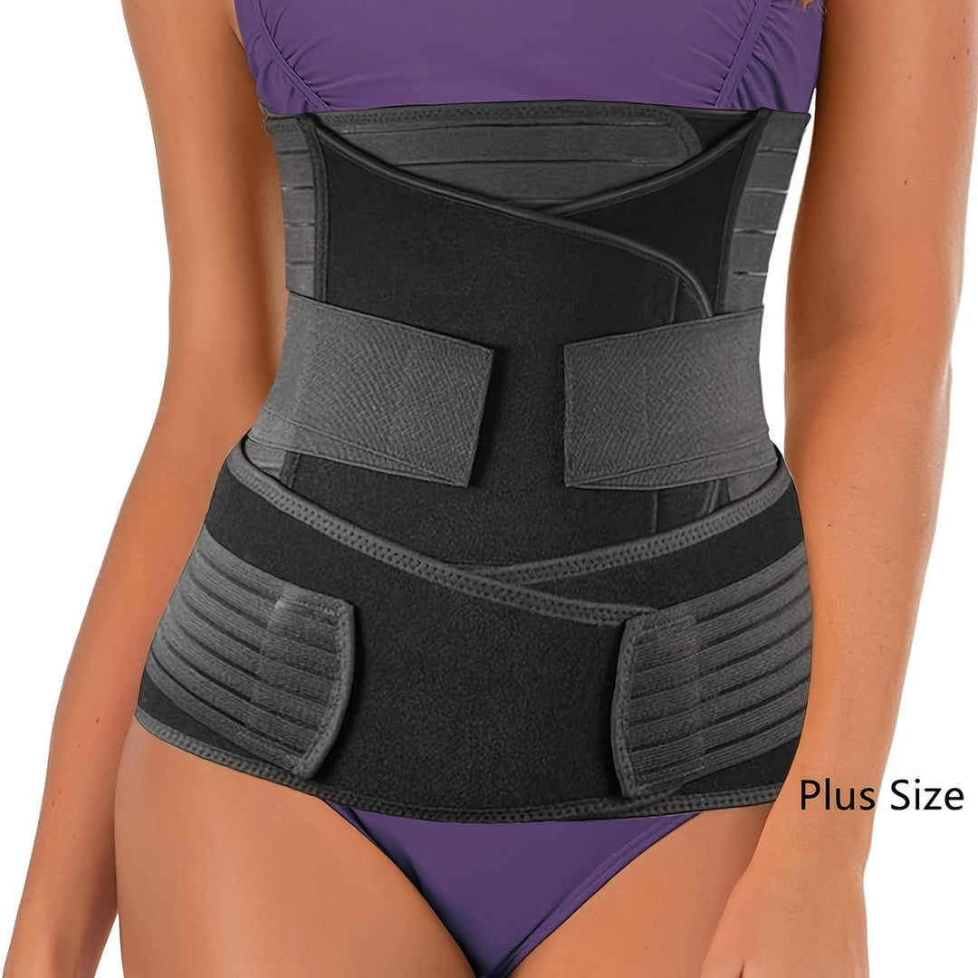 Damen 3-in-1 Postpartum Bauchband & Stützgürtel für Rückbildung, Regeneration & Haltungskorrektur