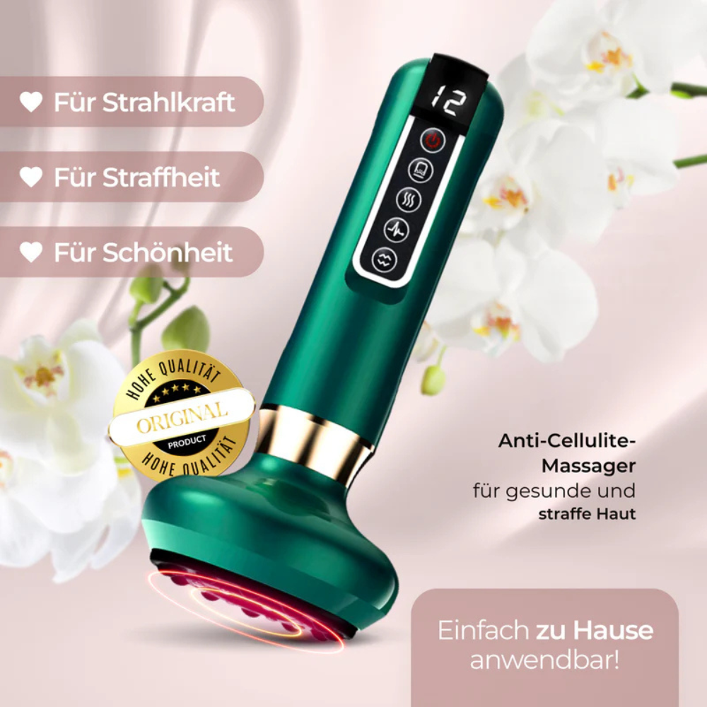 Damen 4-in-1 Cellulite Massagegerät mit Schröpfen, Infrarot & Wärme für glatte Haut.