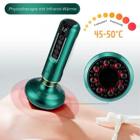 Ergonomisches 4-in-1 Damen Massagegerät: Infrarot, Wärme, Schröpfen für straffe, schöne Haut.