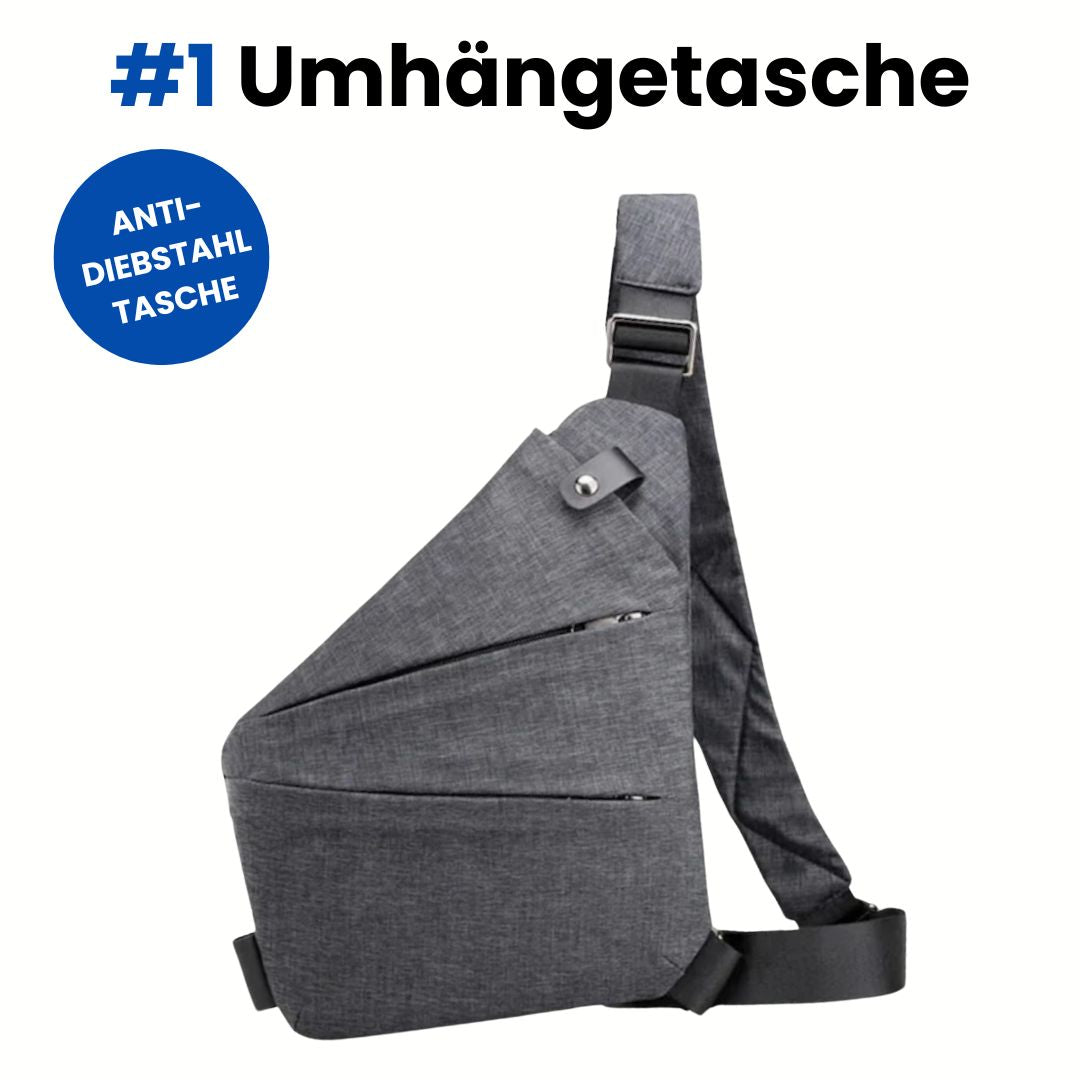 Anti-Diebstahl Schultertasche für Damen in Schwarz. Ideal für den sicheren Transport von Wertsachen.