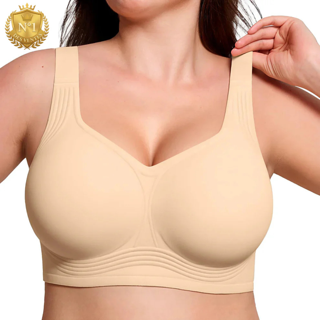 Damen Bügelloser Komfort BH, nahtlos, hautfarben, ideal für den Alltag, angenehm wie eine zweite Haut.