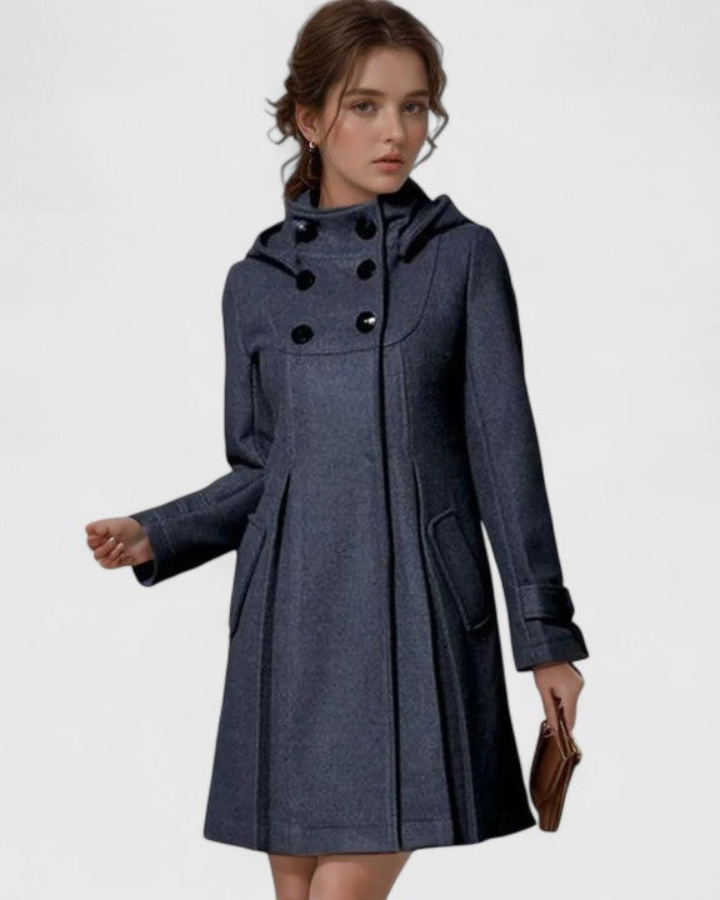 Warme, elegante Damenjacke, lang geschnitten, ideal als stilvolle Übergangsjacke für kühle Herbsttage.
