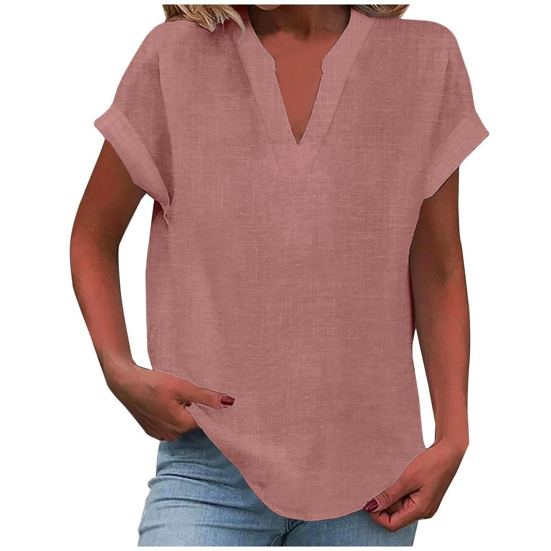 Elegante Damenbluse mit stilvollem V-Ausschnitt, perfekt für Business Casual und Smart Casual Outfits.