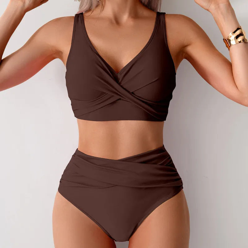 Eleganter Damen High Waist Push-Up Bikini, die perfekte Bademode für Strand, Pool & Urlaub.