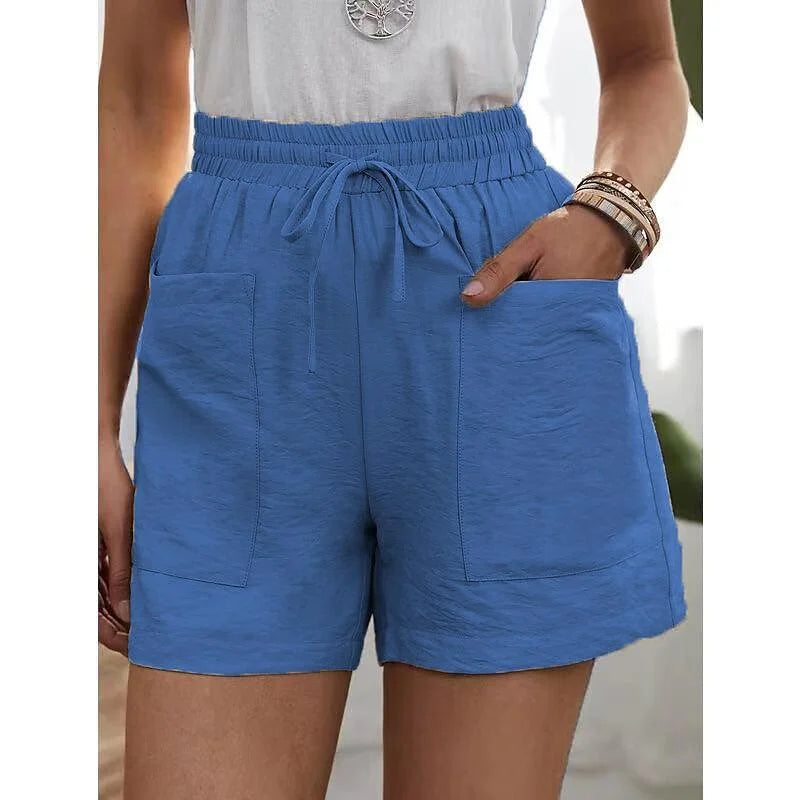 Bequeme Damen High Waist Shorts, perfekt für sommerliche Freizeitaktivitäten und Outdoor-Momente.