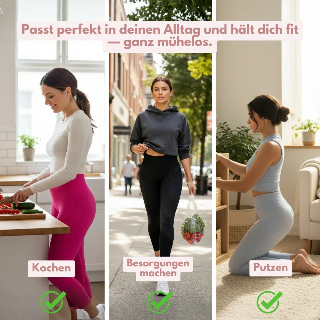 Damen Fitness Kompressions-Leggings High Waist, elastisch & bequem, ideal für dein Training.