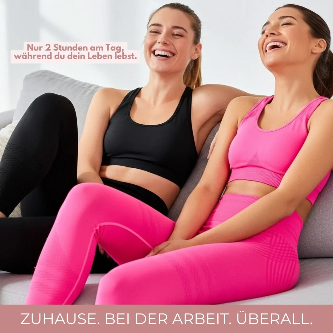 Elastische Damen Kompressions-Leggings High Waist, feuchtigkeitsregulierend & atmungsaktiv.