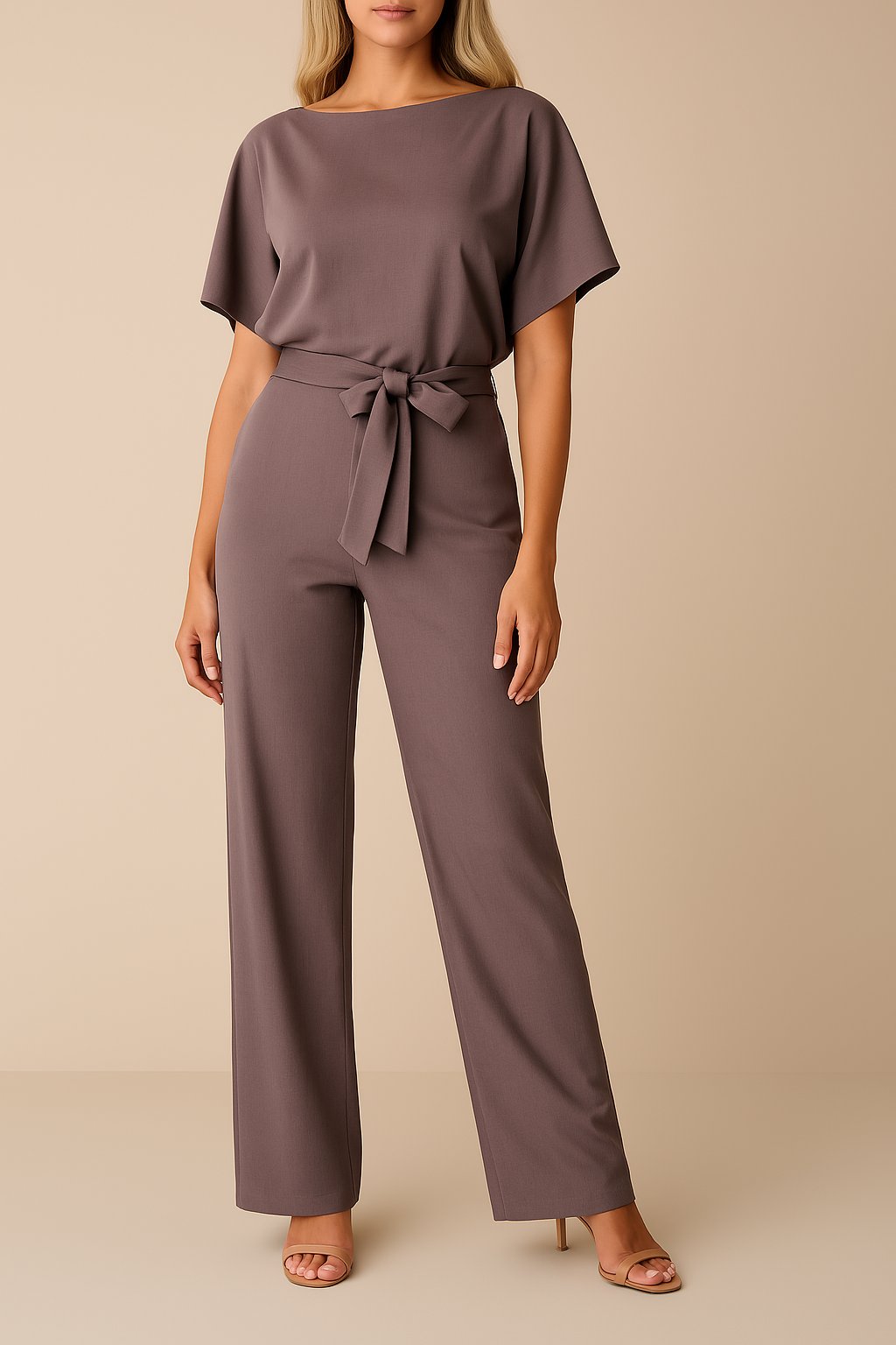 Damen Sommer Jumpsuit mit kurzen Ärmeln und lockerem Schnitt. Eleganz trifft Bequemlichkeit für Freizeit & Party.