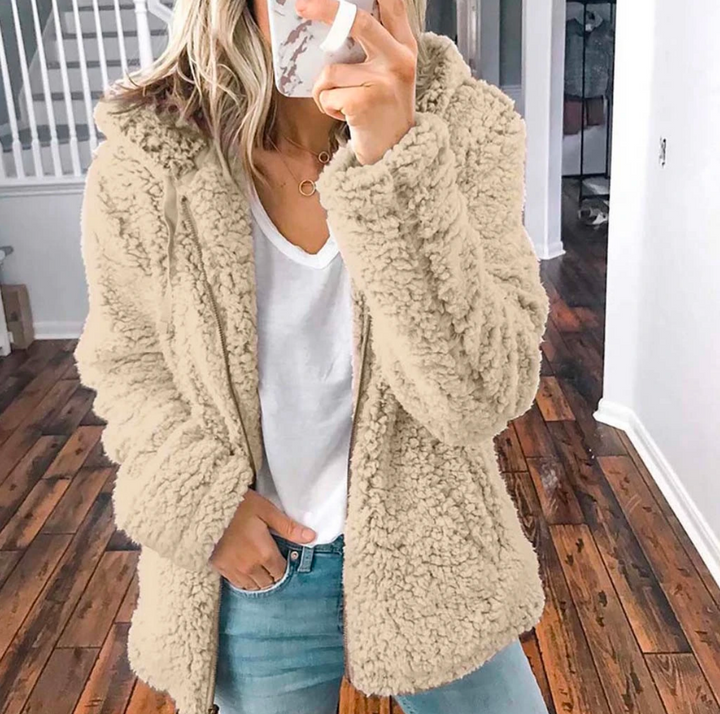 Warme & stylische Damen-Oversized-Jacke, kuschelig weich, perfekt für kalte Herbst- und Übergangstage.
