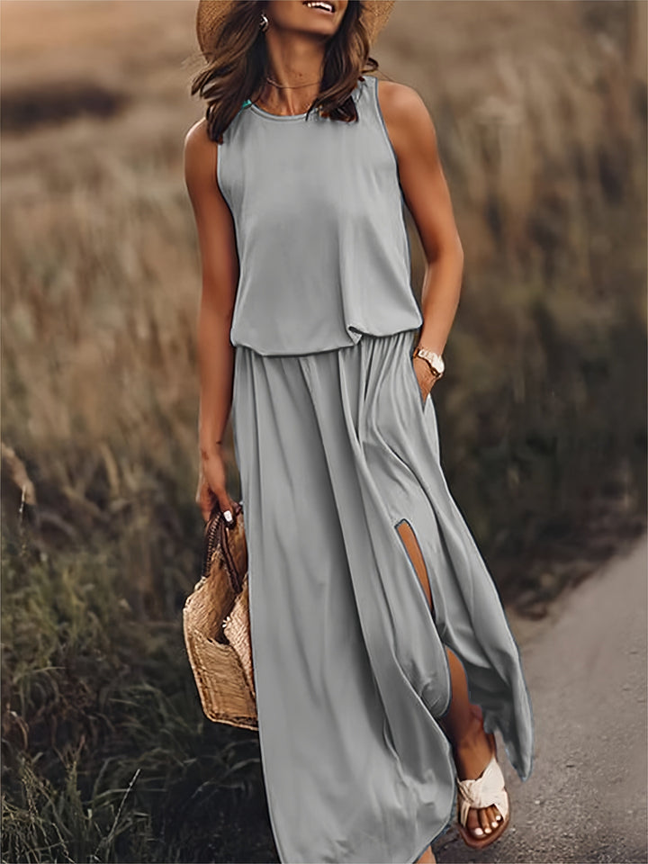 Stilvolles Freizeit-Maxikleid für Damen im Boho-Design. Ideal für komfortable Herbst-Looks und elegante Momente.