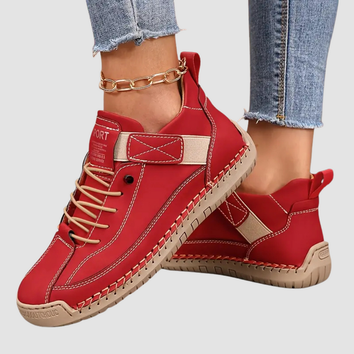 Nahaufnahme: Breiter Zehenbereich der Damen Komfortschuhe, ideal für Hallux Valgus und schmerzfreie Schritte.