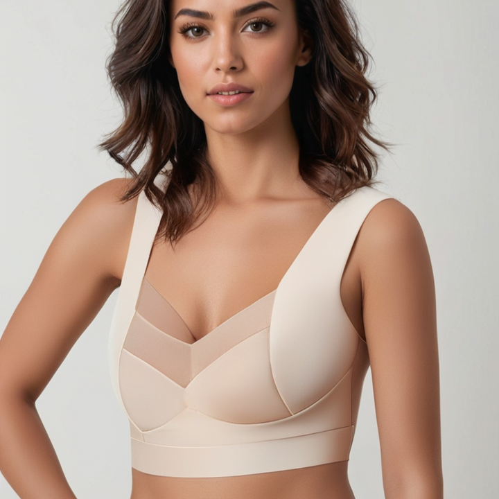 Stützender nahtloser Damen Push-Up BH. Rückenentlastend, atmungsaktiv & formt eine schöne Silhouette.
