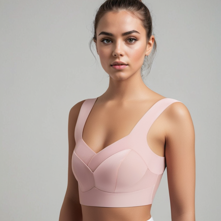 Vorderansicht: Nahtloser Damen Push-Up BH, der Komfort und eine natürliche Brustform bietet.