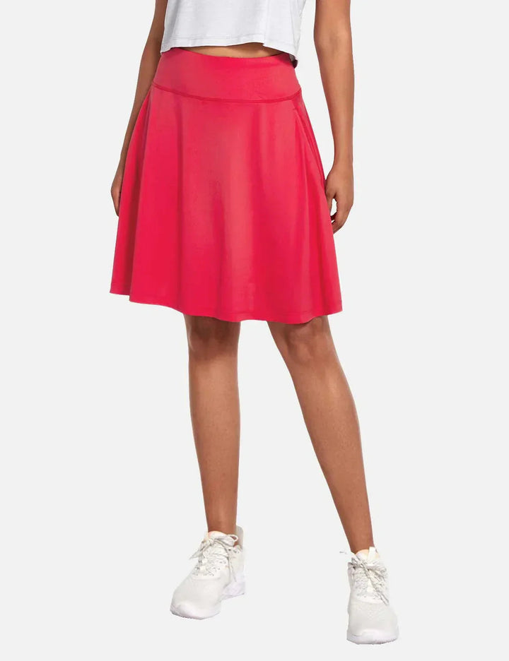 Sportlicher Damen Falten-Skort mit hohem Bund, integrierten Shorts & UV-Schutz UPF50+.