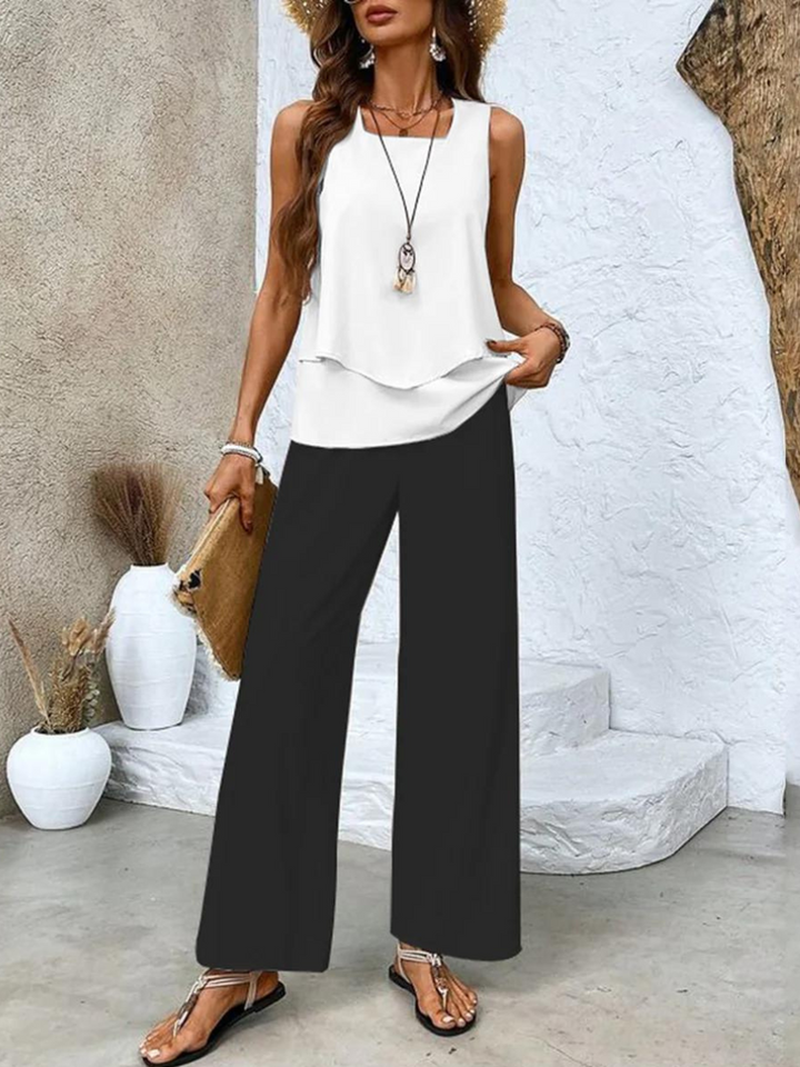 Modisches Damen Tweed Set, stilvoller Zweiteiler für den Sommer. Trendiges Sommer-Outfit, elegant & bequem.