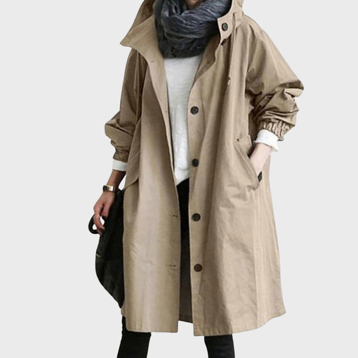 Moderne Damen-Übergangsjacke, wasserdicht und pflegeleicht, schützt stilvoll vor Regen.