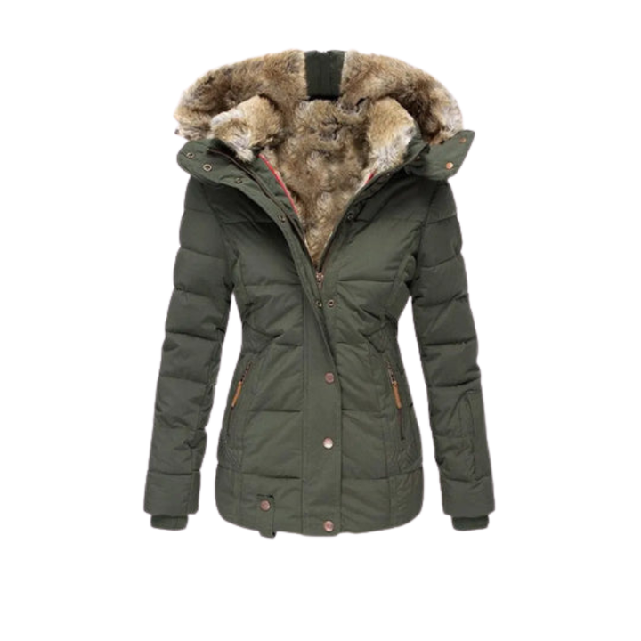 Elegante Frauen Winterjacke, wasserdicht, atmungsaktiv & warm; mit praktischer Kapuze für jeden Tag.