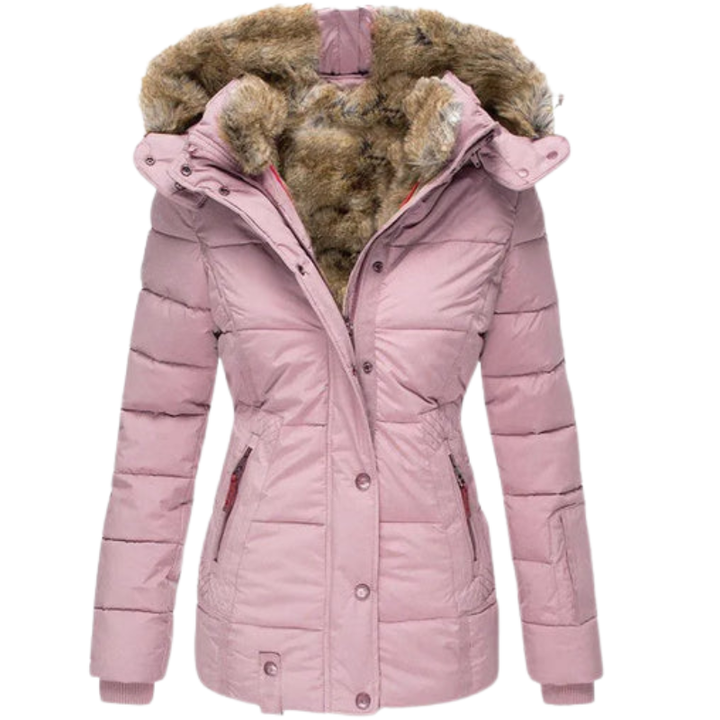 Warme Damen Winterjacke mit Kapuze, wasserdicht für Kälteschutz im Alltag und Outdoor-Bereich.