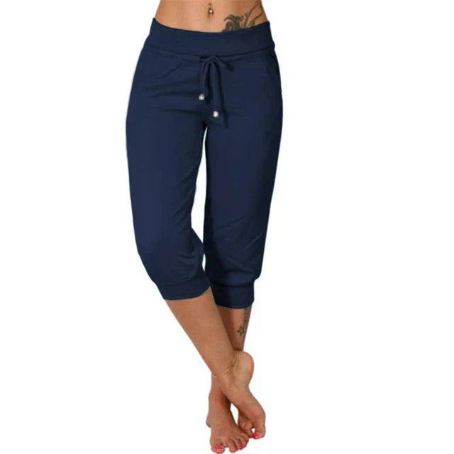 Damen Sommerhose Capri, lässiger Look für Freizeit, Yoga & Alltag, mit hohem Tragekomfort.