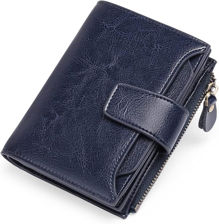 Kompaktes Portemonnaie in Braun, unisex, RFID-sicher, mit mehreren Kartenfächern & Scheinfach.