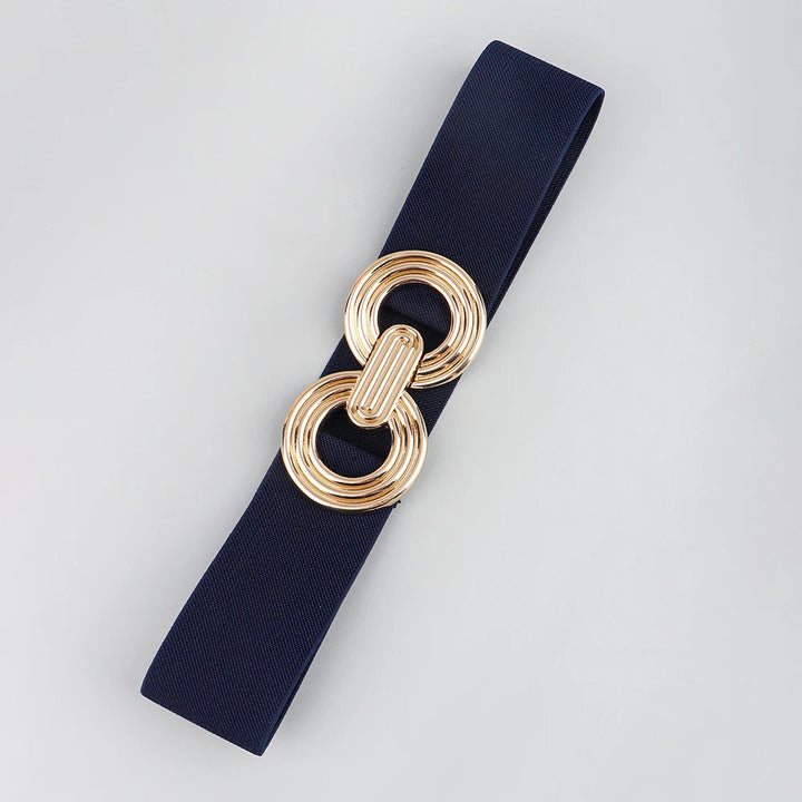 Damen Fashion Gürtel schwarz, elegant mit moderner runder Schnalle. Ein zeitloses Accessoire für jeden Look.