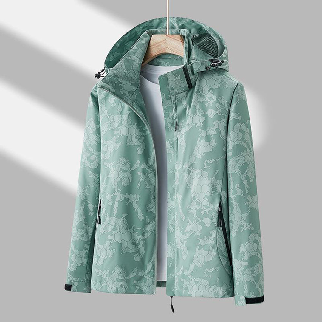 Modische Damen-Windjacke mit Kapuze in modernem Design. Stilvolle Herbstjacke, ideal für Alltag und Übergang.