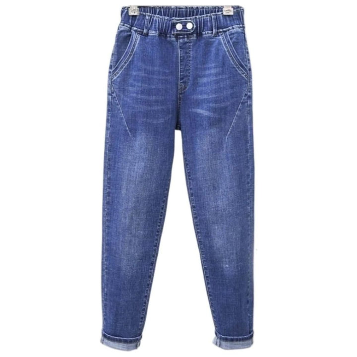Damen Baggy Jeans Übergröße, hochtailliert, bequem. Perfekt für lässigen Streetstyle und Alltagskleidung.
