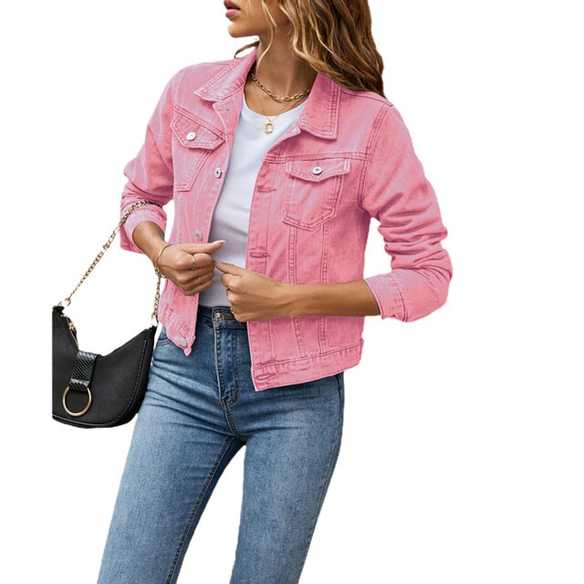Elegante Freizeitjacke für Damen, leichte Jackenmode, perfekt für Outdoor-Aktivitäten und den Alltag im Frühling.