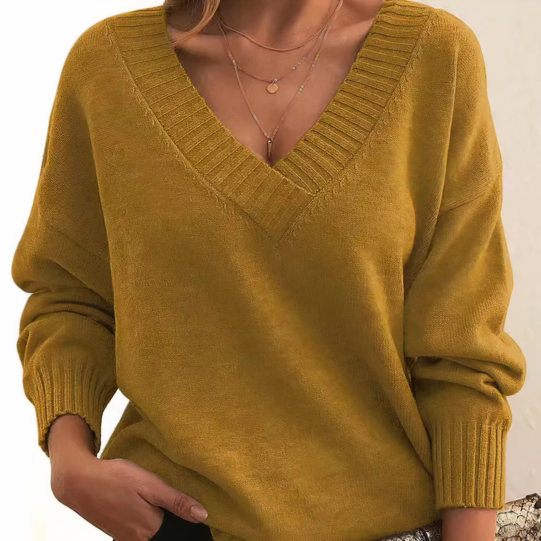 Eleganter Damen-Strickpullover für den Herbst, stilvolle Wintermode für Frauen mit Langarm-Design.