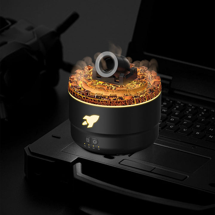 Realistischer Flammen-Effekt des Aroma Diffusers, stimmungsvolles Nachtlicht für gemütliche Wohnräume & Entspannung.