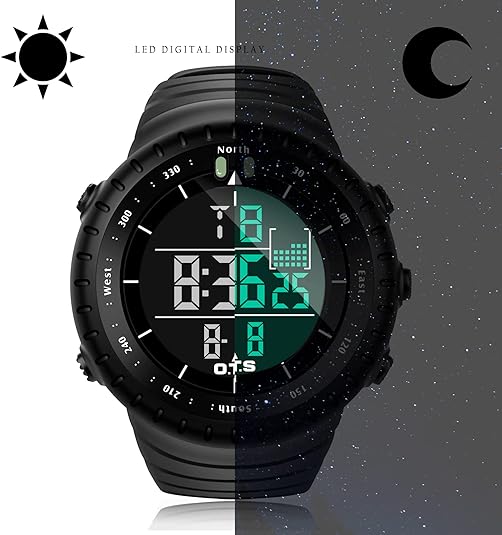 Wasserdichte digitale Herrenuhr. Robustes Design für Schwimmen, Tauchen & jede Outdoor-Aktivität.